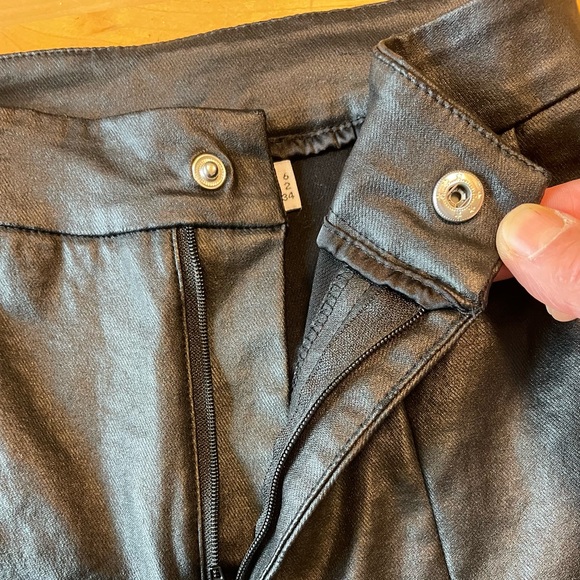 Princess Polly Faux Leather High Waist Split Front Pants Size 2 - Picture 4 of 10